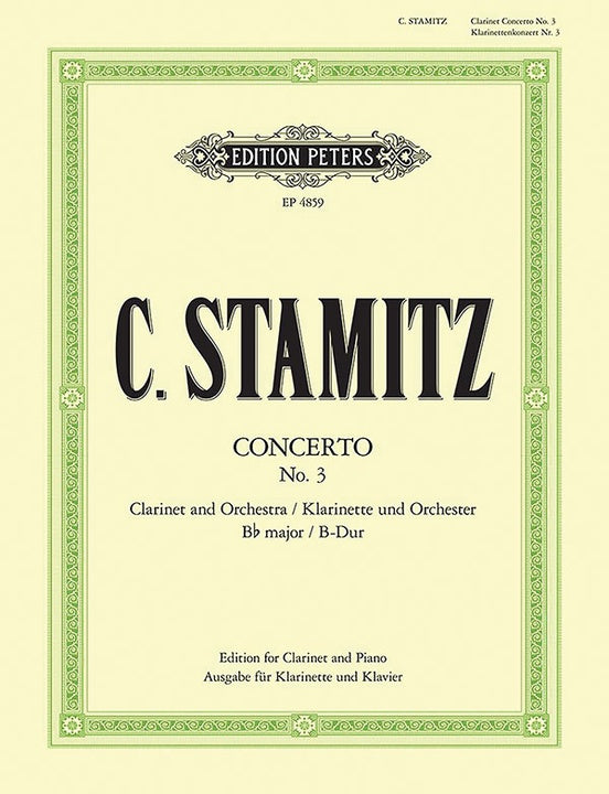 Stamitz - Concerto No. 3 in B flat major - Clarinet and Piano
