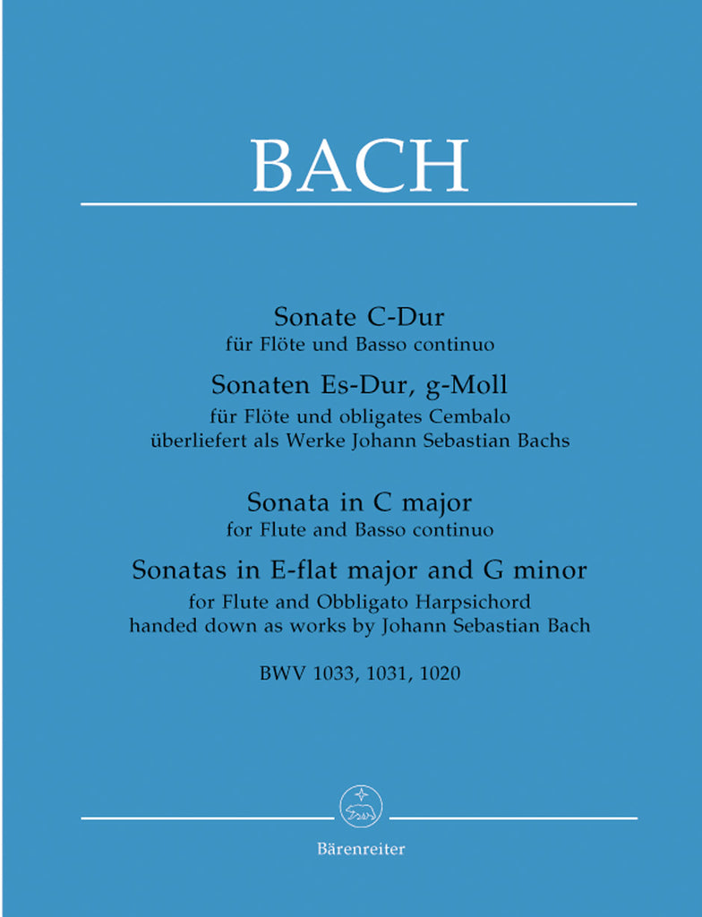 Bach, ed. Durr - Three Sonatas, BWVs. 1033, 1031, and 1020 - Flute and Piano