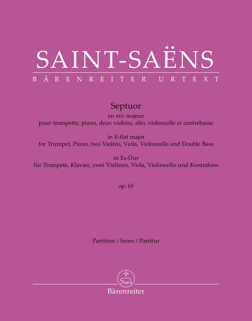 Saint Saens - Septuor for Trumpet, Piano, two Violins, Viola, Violoncello and Double Bass in E-flat major, Op. 65 - Full Score