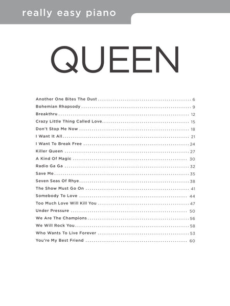Queen - Really Easy Piano: Queen - Easy Piano