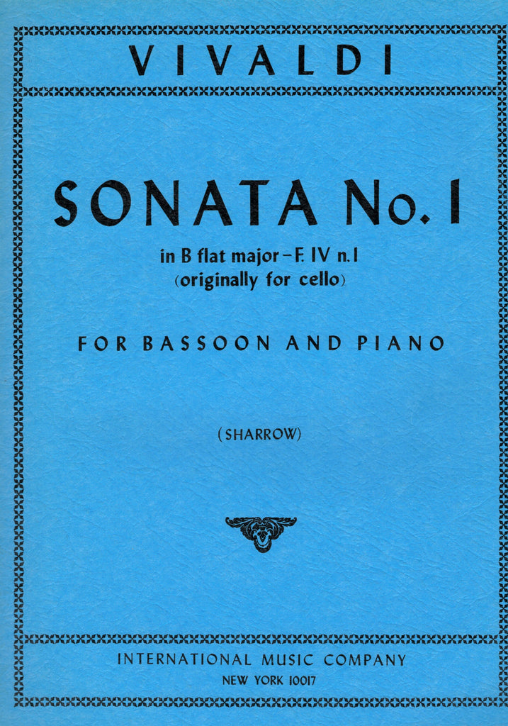 Vivaldi, ed. Sharrow – Sonata No. 1 in Bb Major, F. IV n.1 – Bassoon (Cello) and Piano