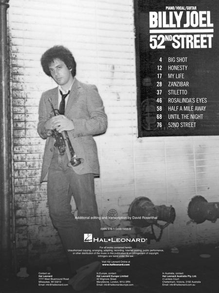 Joel, arr. Rosenthal - Billy Joel: 52nd Street - Piano, Vocal, Guitar