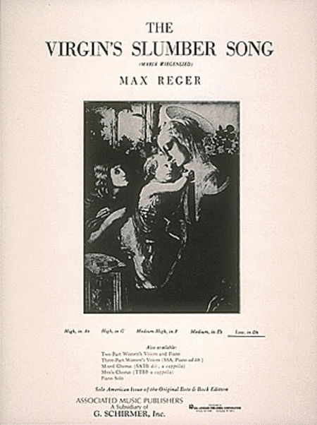 Reger - The Virgin's Slumber Song (Db Major) - Low Voice and Piano