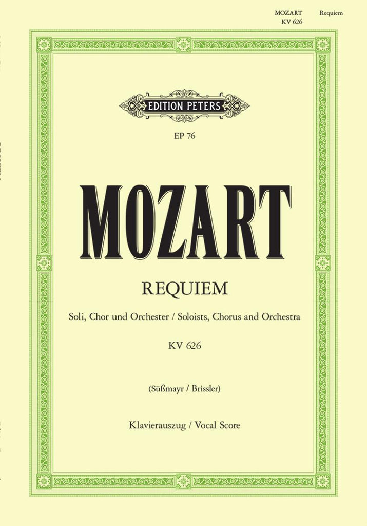 Mozart and Sussmayr, ed. Brissler – Requiem, K. 626 – SATB and Piano