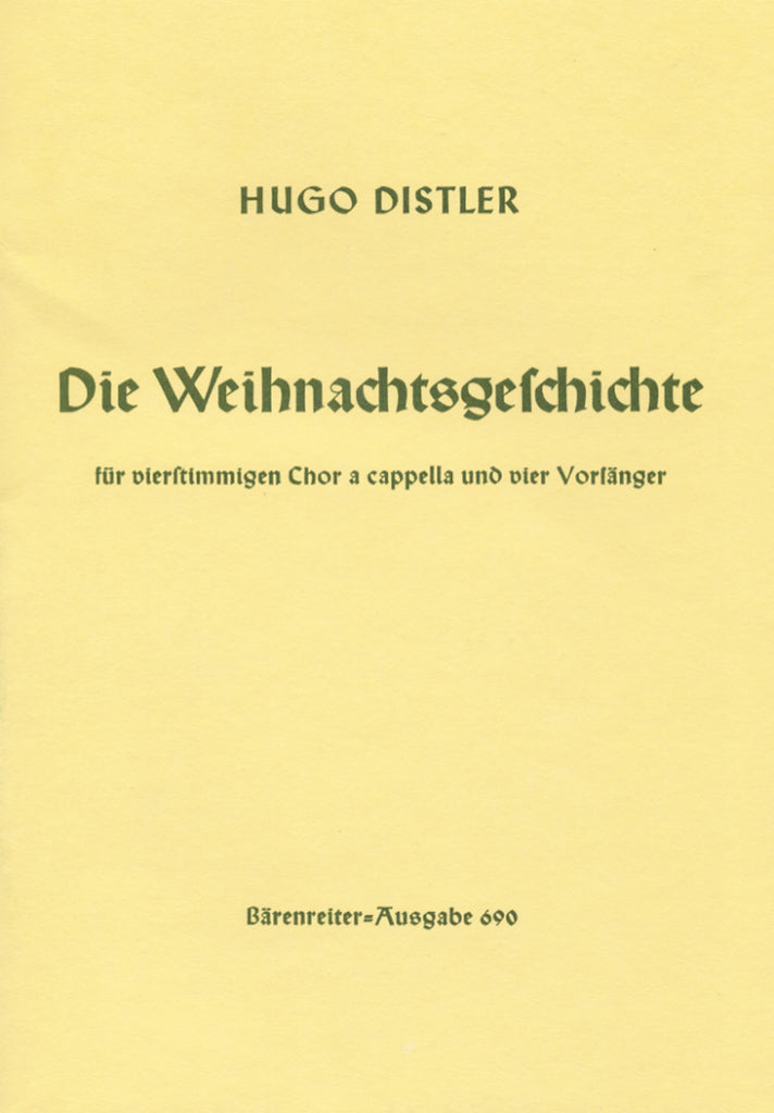Distler - Die Weihnachtsgeschichte - Choral Score