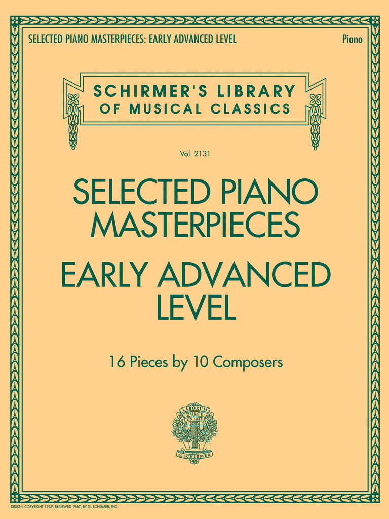Various - Selected Piano Masterpieces, Early Advanced Level - Piano Solo