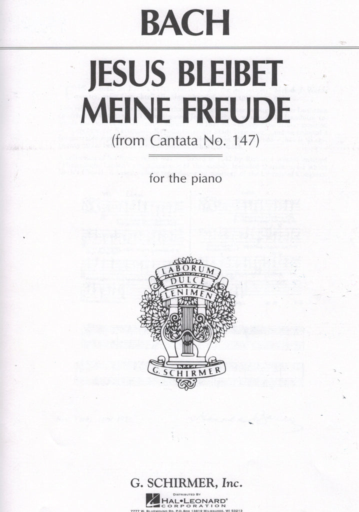 Bach – Jesus Bleibet Meine Freude – Piano