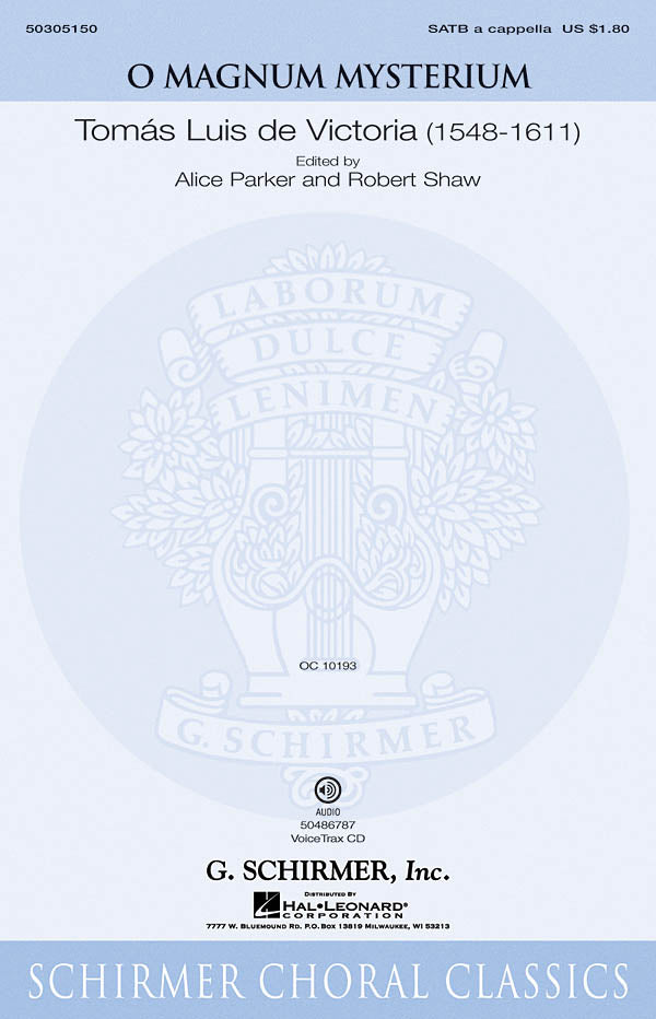 Victoria, ed. Shaw-Palmer - O Magnum Mysterium - SATB