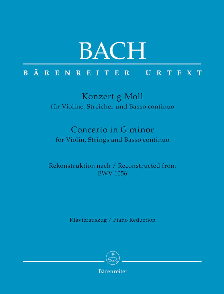 Bach – Concerto for Violin, Strings and Basso Continuo in G Minor (Reconstructed from BWV 1056) – Violin and Piano