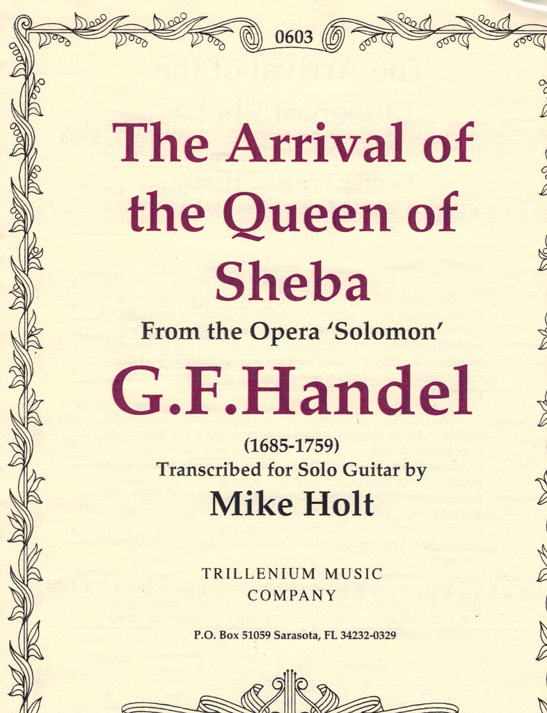 Handel, tr. Holt - The Arrival of the Queen of Sheba from "Solomon" - Guitar Solo