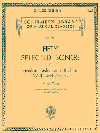 Various - 50 Selected Songs by Schubert, Schumann, Brahms, Wolf & Strauss - Low Voice