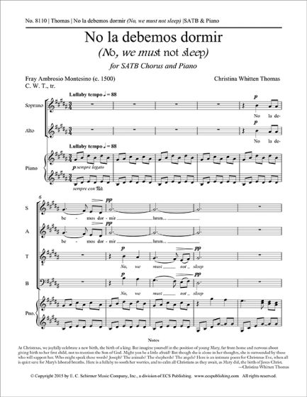 Thomas - No la Debemos Dormir - SATB