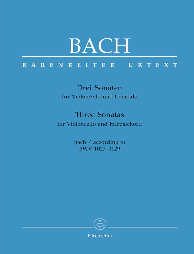 Bach - Three Sonatas for Violoncello and Harpsichord, according to BWV 1027-1029 - Cello and Harpsichord/Piano