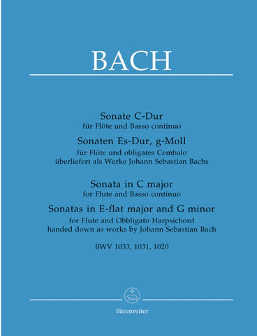 Bach, ed. Durr - Three Sonatas, BWVs. 1033, 1031, and 1020 - Flute and Piano