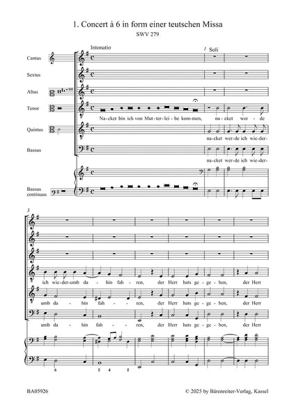 Schütz - Musikalische Exequien SWV 279-281 - Score