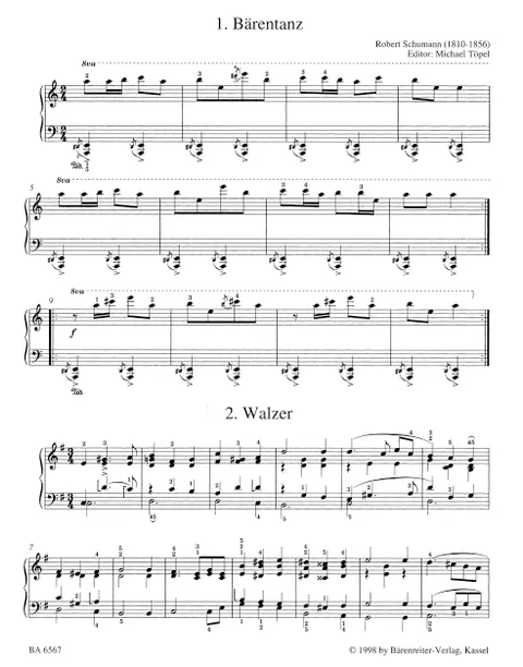 Schumann, ed. Topel - Easy Piano Pieces and Dances (with fingering) - Piano