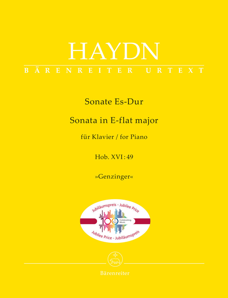 Haydn, Joseph Sonata for Piano in E-flat major (Hob. XVI:49) "Genzinger" - Piano