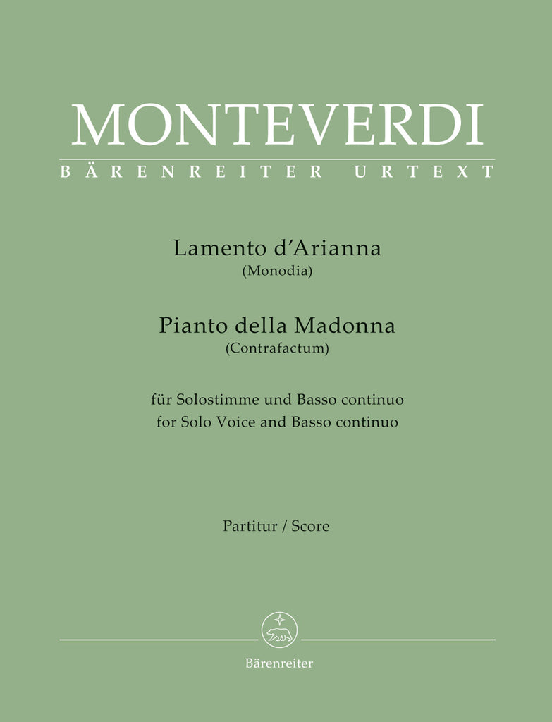 Monteverdi - Lamento d'Arianna (Monodia) / Pianto della Madonna (Contrafactum) - Solo Voice and Basso continuo