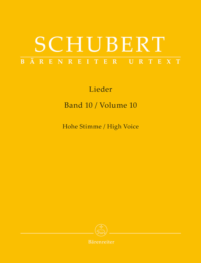 Schubert - Lieder, Volume 10 - High Voice and Piano