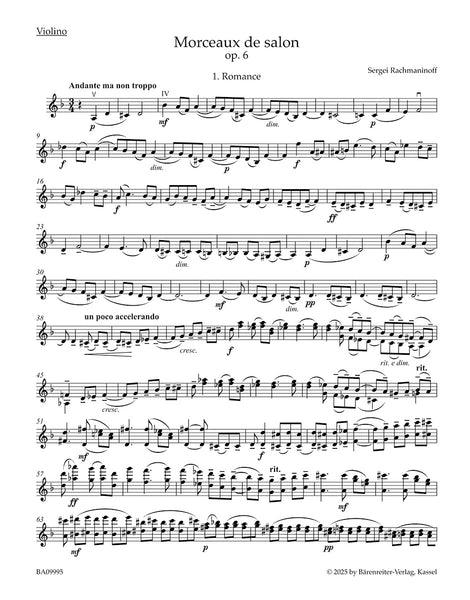 Rachmaninoff - Works for Violin and Piano - Violin and Piano