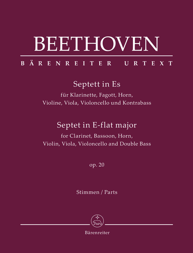 Beethoven - Septet for Clarinet, Bassoon, Horn, Violin, Viola, Violoncello and Double Bass in E-flat major op. 20 - Set of Parts