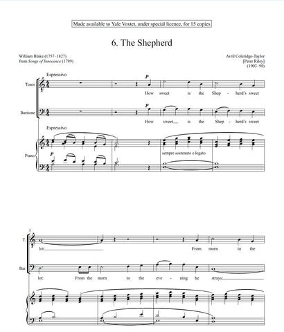 Coleridge-Taylor - The Shepherd (digital license) - TBar and Piano