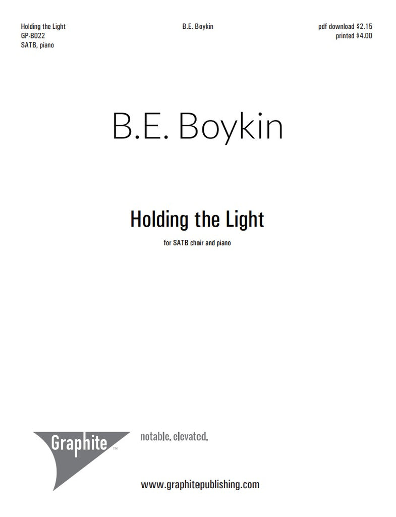 Boykin - Holding the Light - SATB