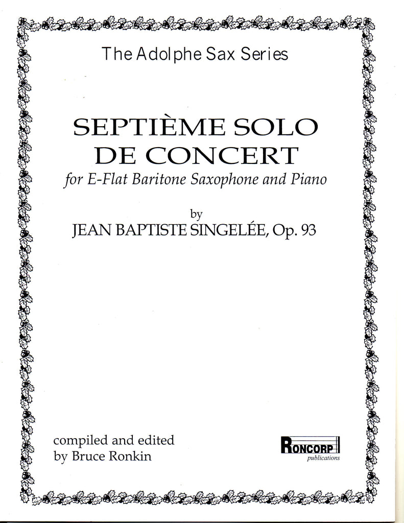Singelee - Septieme Solo de Concert, Op. 93 - Baritone Saxophone
