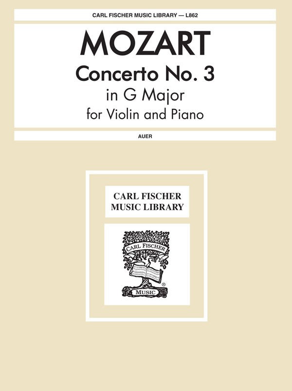 Mozart, ed. Auer - Concerto No. 3 in G Major - Violin and Piano