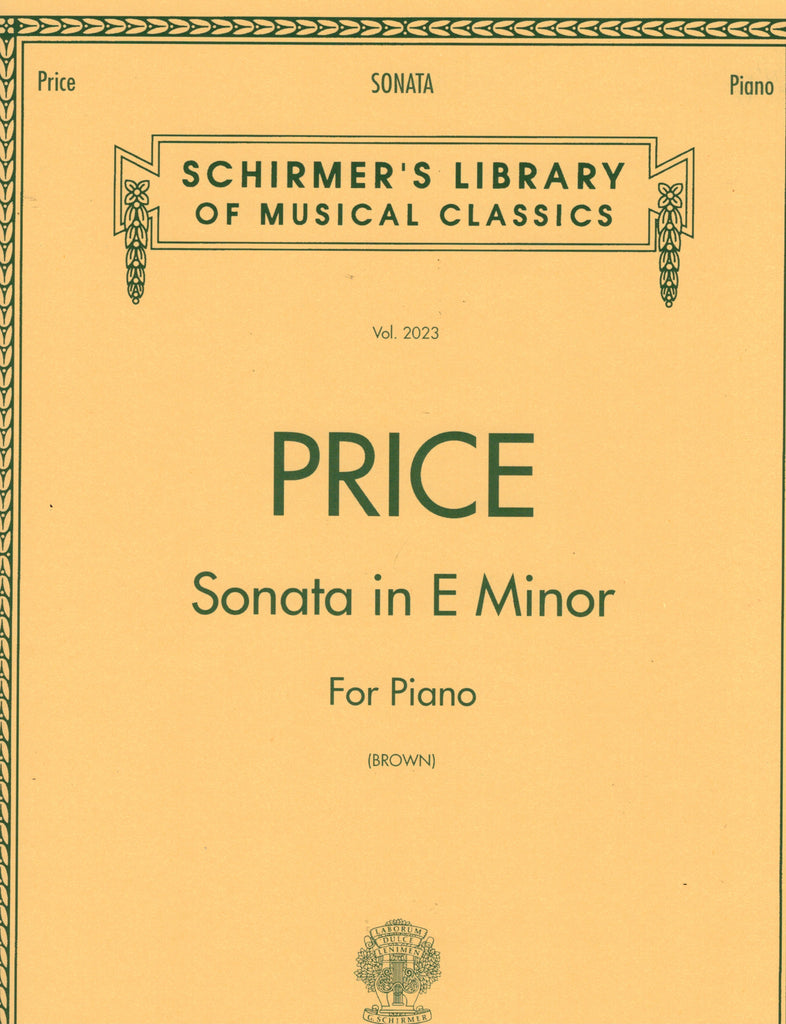 Price, ed. Brown – Sonata in E Minor – Piano