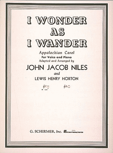Niles - I Wonder As I Wander (G Minor) - Low Voice and Piano