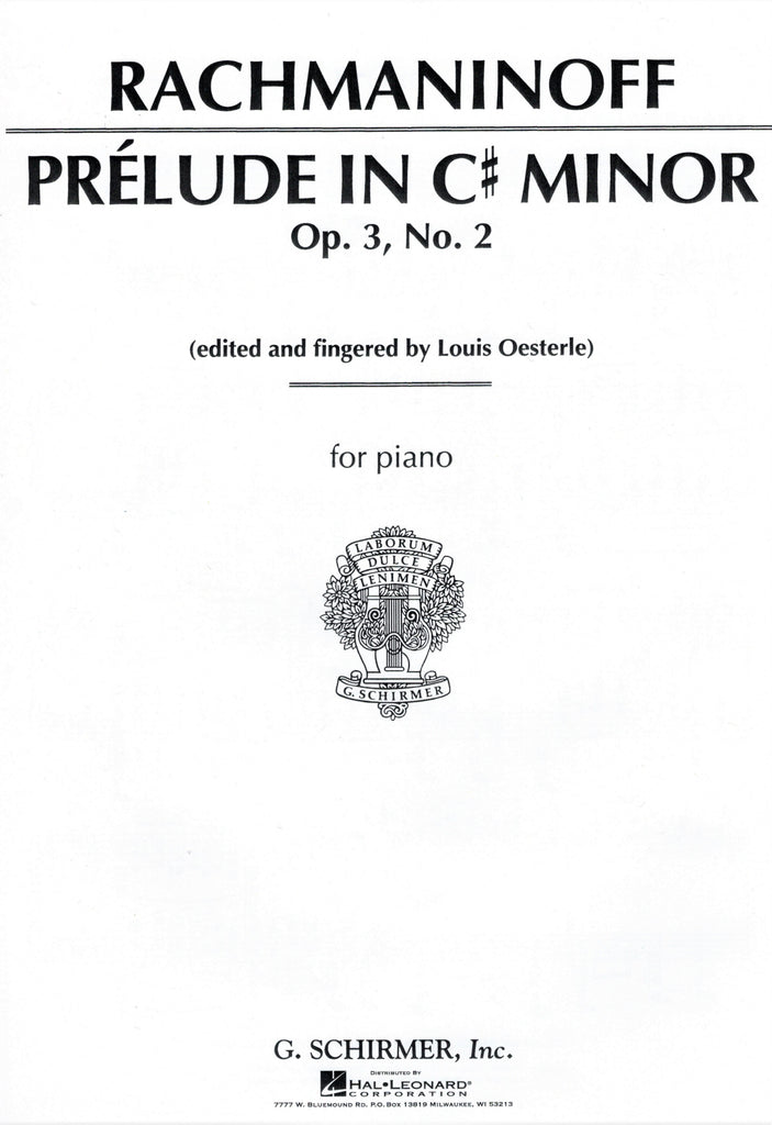 Rachmaninoff, ed. Oesterle – Prelude in C# Minor, Op. 3/2 – Piano