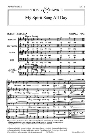 Finzi - My Spirit Sang All Day - SATB