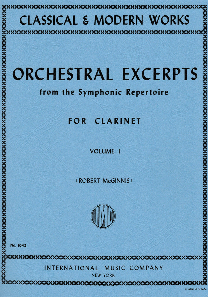 McGinnis, ed. – Orchestral Excerpts from the Symphonic Repertoire, Vol. I – Clarinet