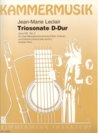Leclair, arr. Hoh - Triosonate in D Major, Op. 13/2 - Guitar, Flute, and Violin (Cello)