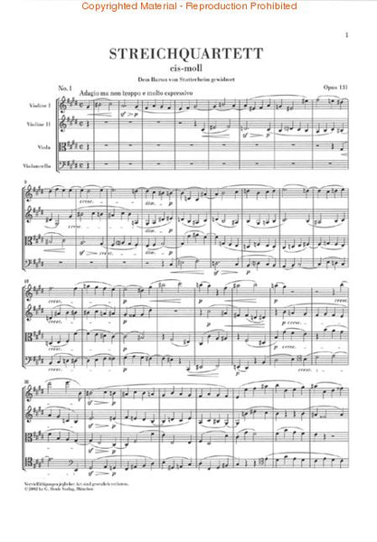 Beethoven - Complete String Quartets (7 Volumes) - Study Score