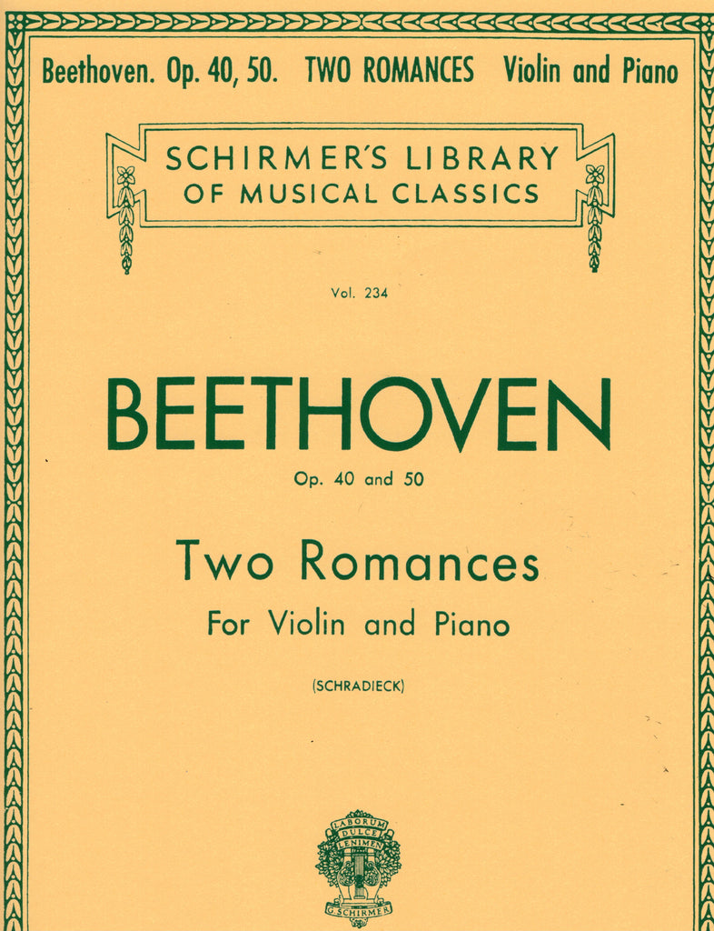 Beethoven, ed. Schradieck - Two Romances, Ops. 40 and 50 - Violin and Piano
