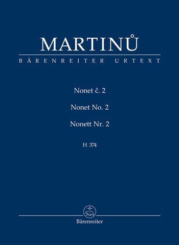 Martinu - Nonet No. 2 - Study Score