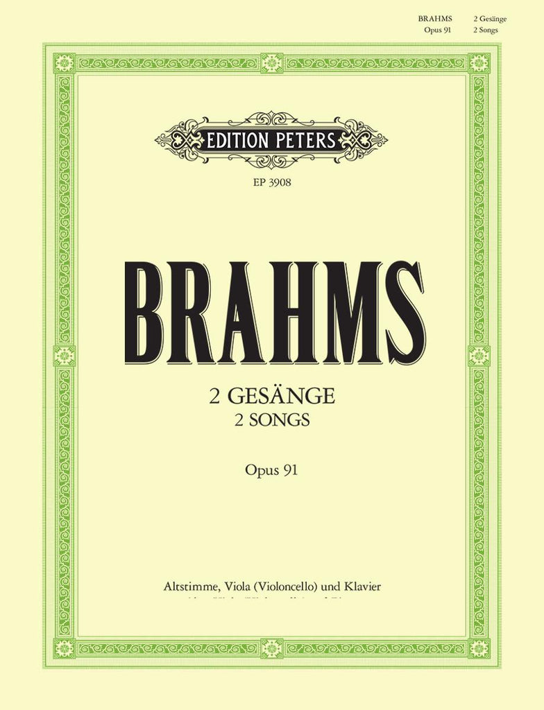 Brahms – 2 Songs, Op. 91 – Voice, Viola, and Piano