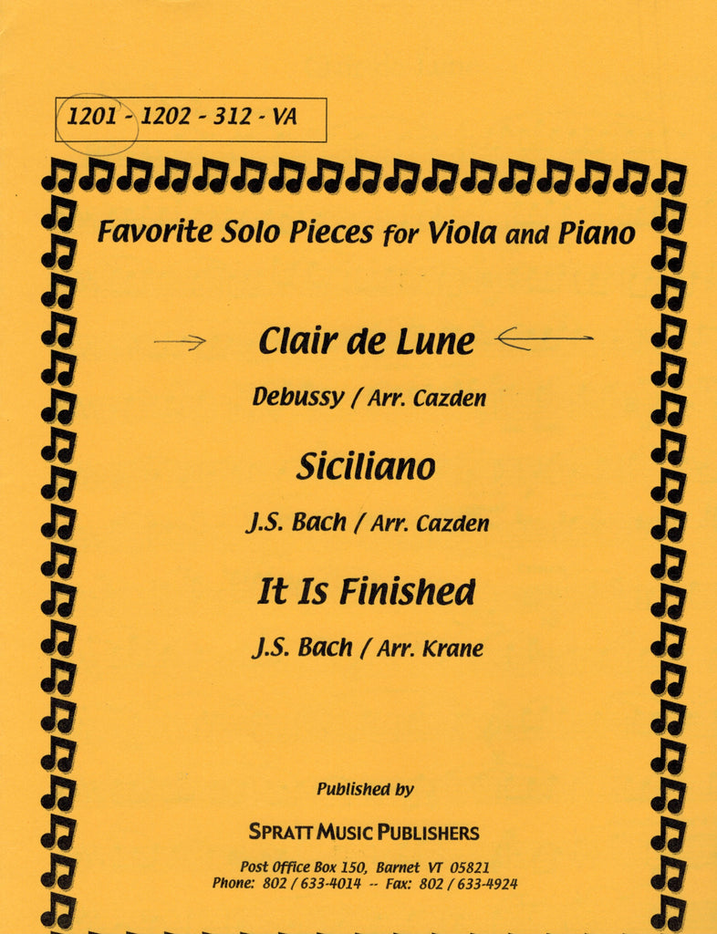 Debussy, arr. Cazden - Clair de Lune - Viola and Piano
