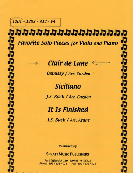 Debussy, arr. Cazden - Clair de Lune - Viola and Piano