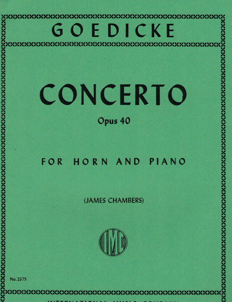 Goedicke, ed. Chambers - Concerto, Op. 40 - Horn and Piano