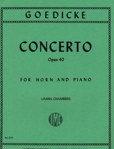 Goedicke, ed. Chambers - Concerto, Op. 40 - Horn and Piano