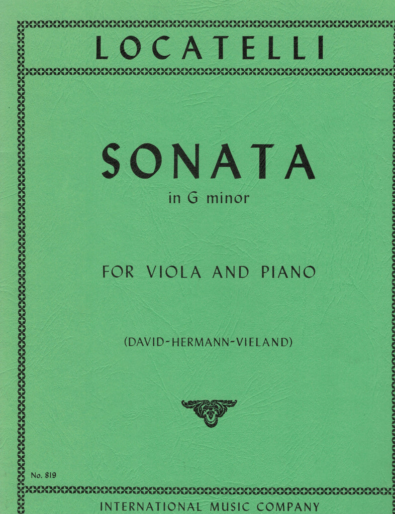 Locatelli, eds. David, Hermann, and Vieland - Sonata in G Major - Viola and Piano