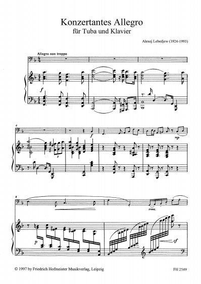Lebedev - Concertante Allegro for Tuba - Tuba (or Bass Trombone) and Piano