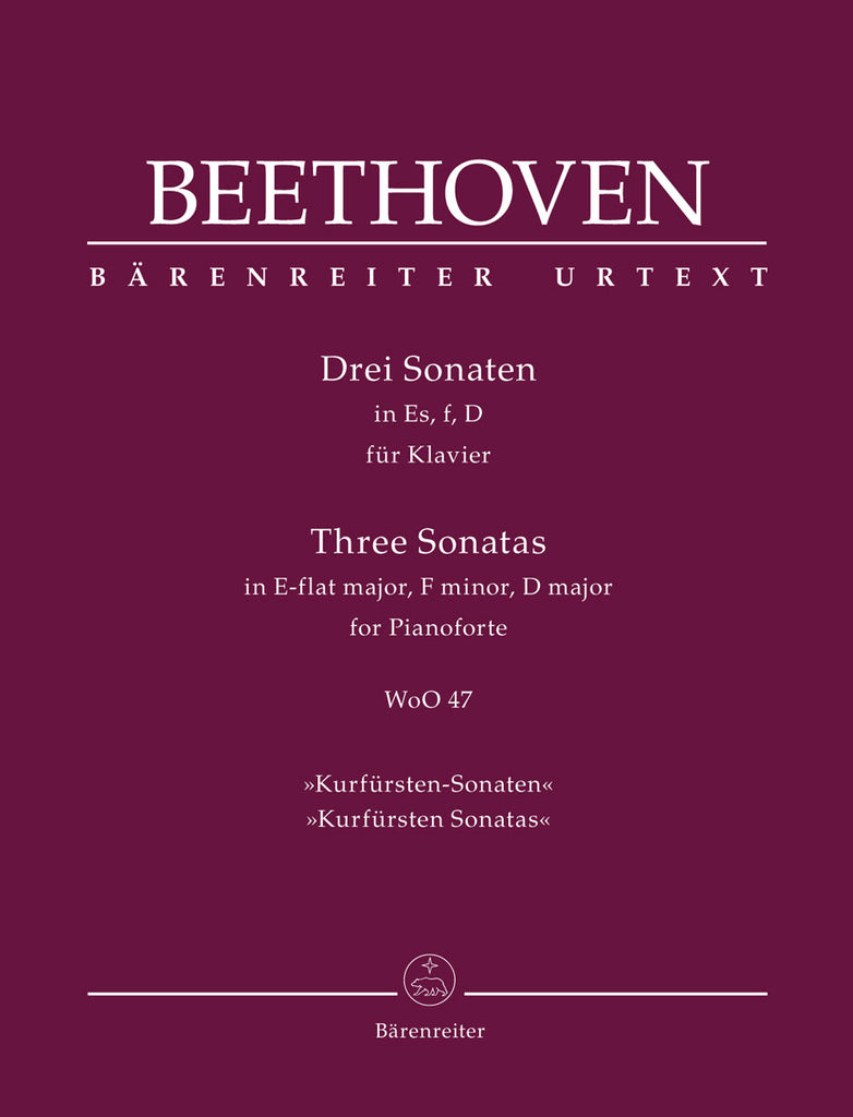 Beethoven, ed. Del Mar – Three Sonatas in Eb Major, F Minor, D Major, WoO 47 – Piano