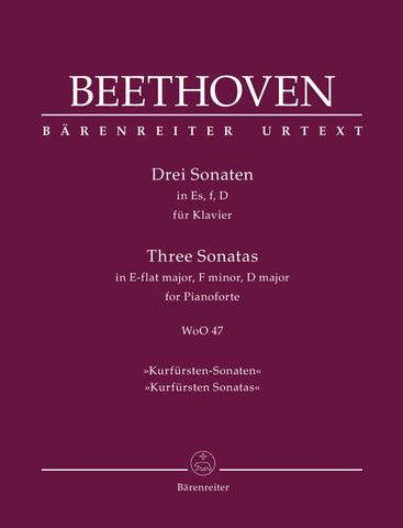 Beethoven, ed. Del Mar – Three Sonatas in Eb Major, F Minor, D Major, WoO 47 – Piano