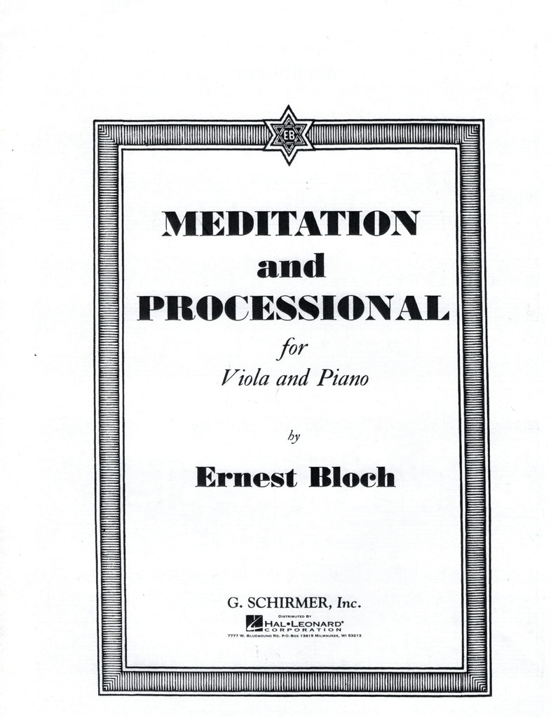 Bloch - Meditation and Processional - Viola and Piano