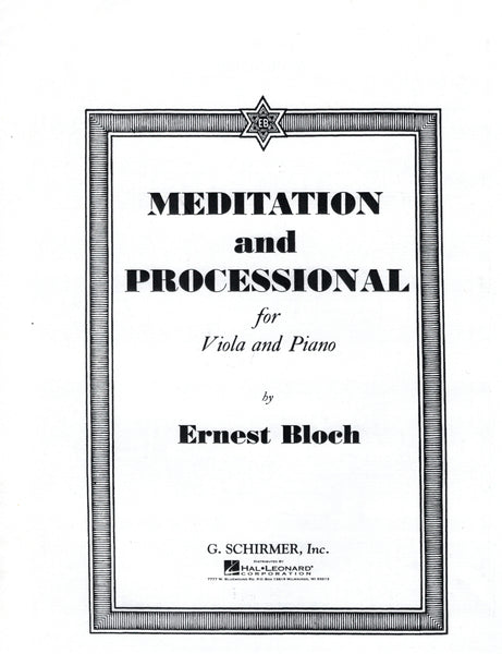 Bloch - Meditation and Processional - Viola and Piano