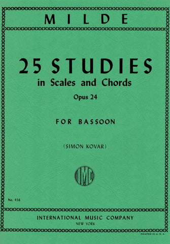 Milde, ed. Kovar – 25 Studies in Scales and Chords, Op. 24 – Bassoon Method